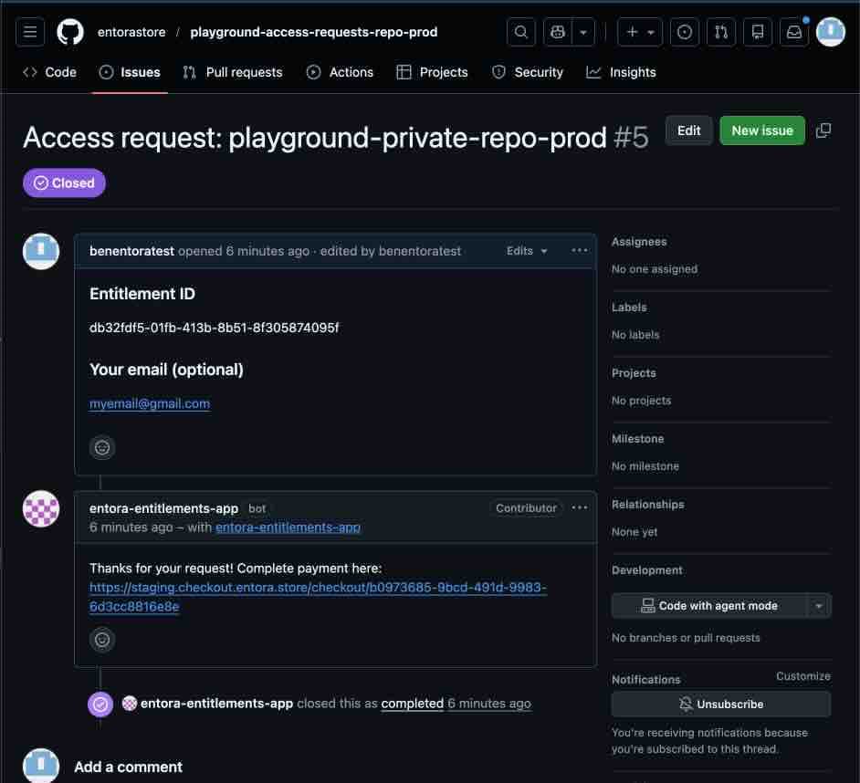 Finalize GitHub access request