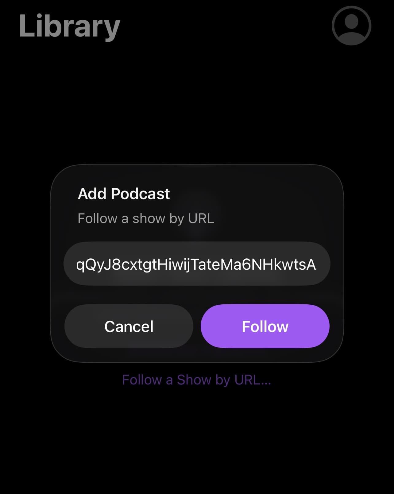 Apple Podcasts subscribe screen